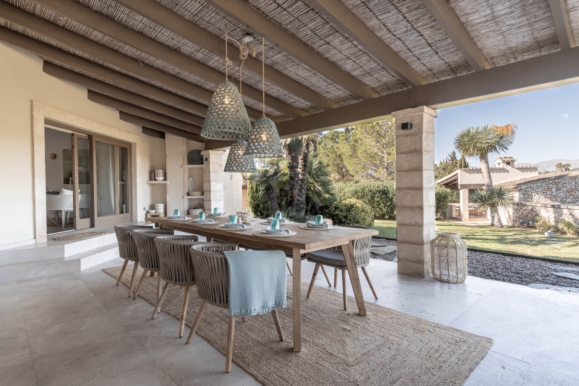 Large outdoor covered dining area